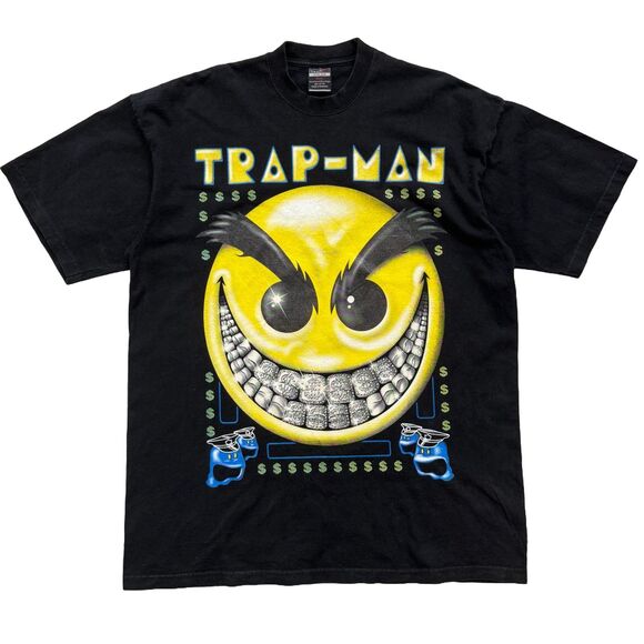 Vintage Y2K PAC-Man Trap-Man Streetwear Hip Hop Rap Mens XXL T-Shirt - Picture 1 of 6